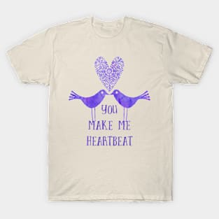Heartbeat birds purple T-Shirt